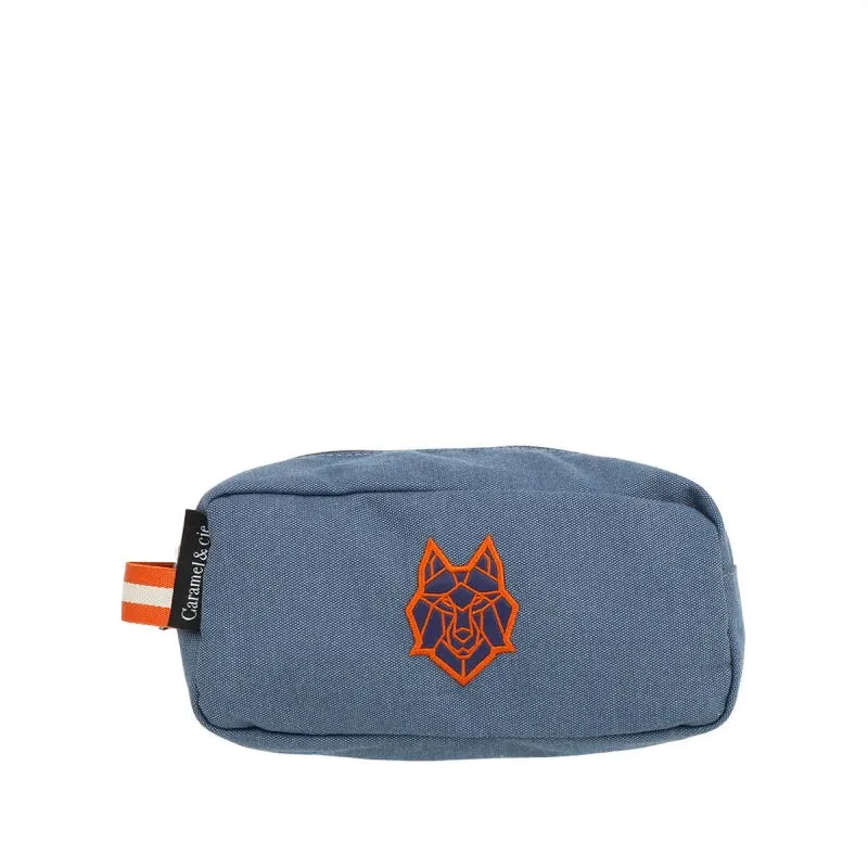 Trousse de toilette Caramel & Cie Loup Bleu 23 cm Bleu