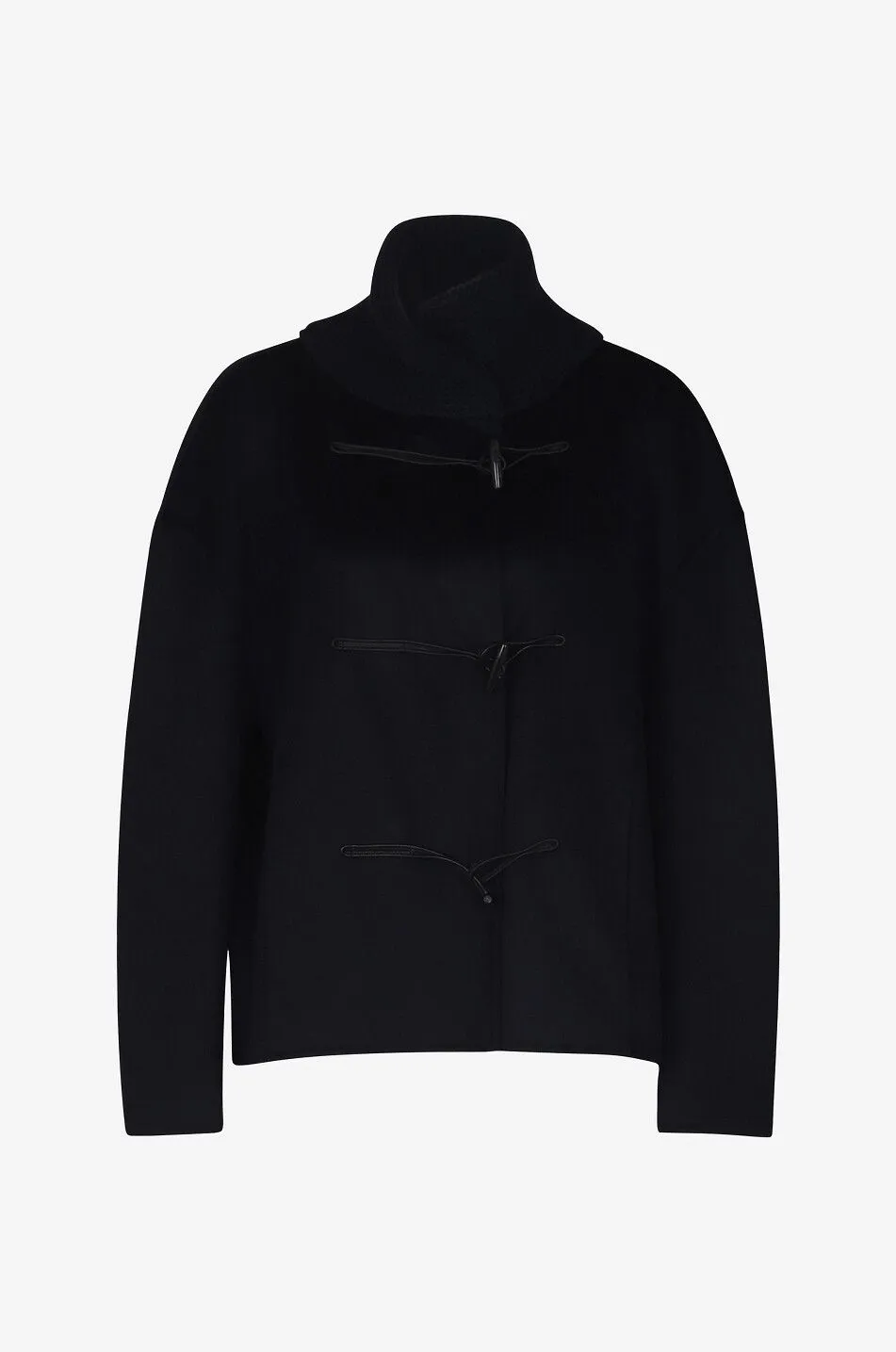 Veste boxy à brandebourgs en cachemire à col maille