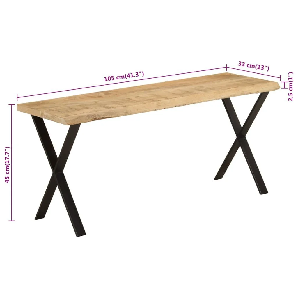 vidaXL Banc avec bord vivant 105 cm bois de manguier massif | vidaxl-fr