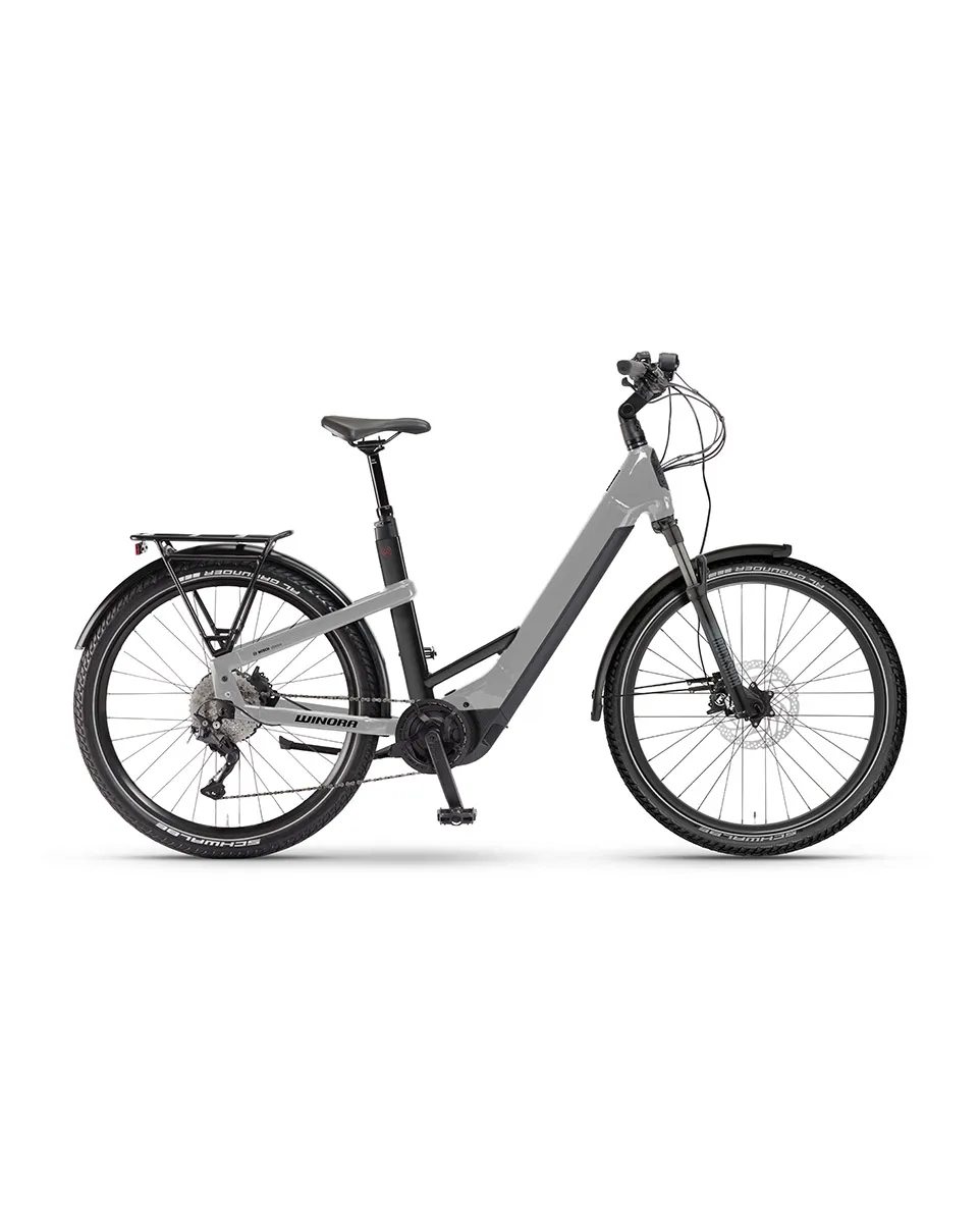 Vélo électrique trekking Femme YAKUN X12 LOW STEP Argent